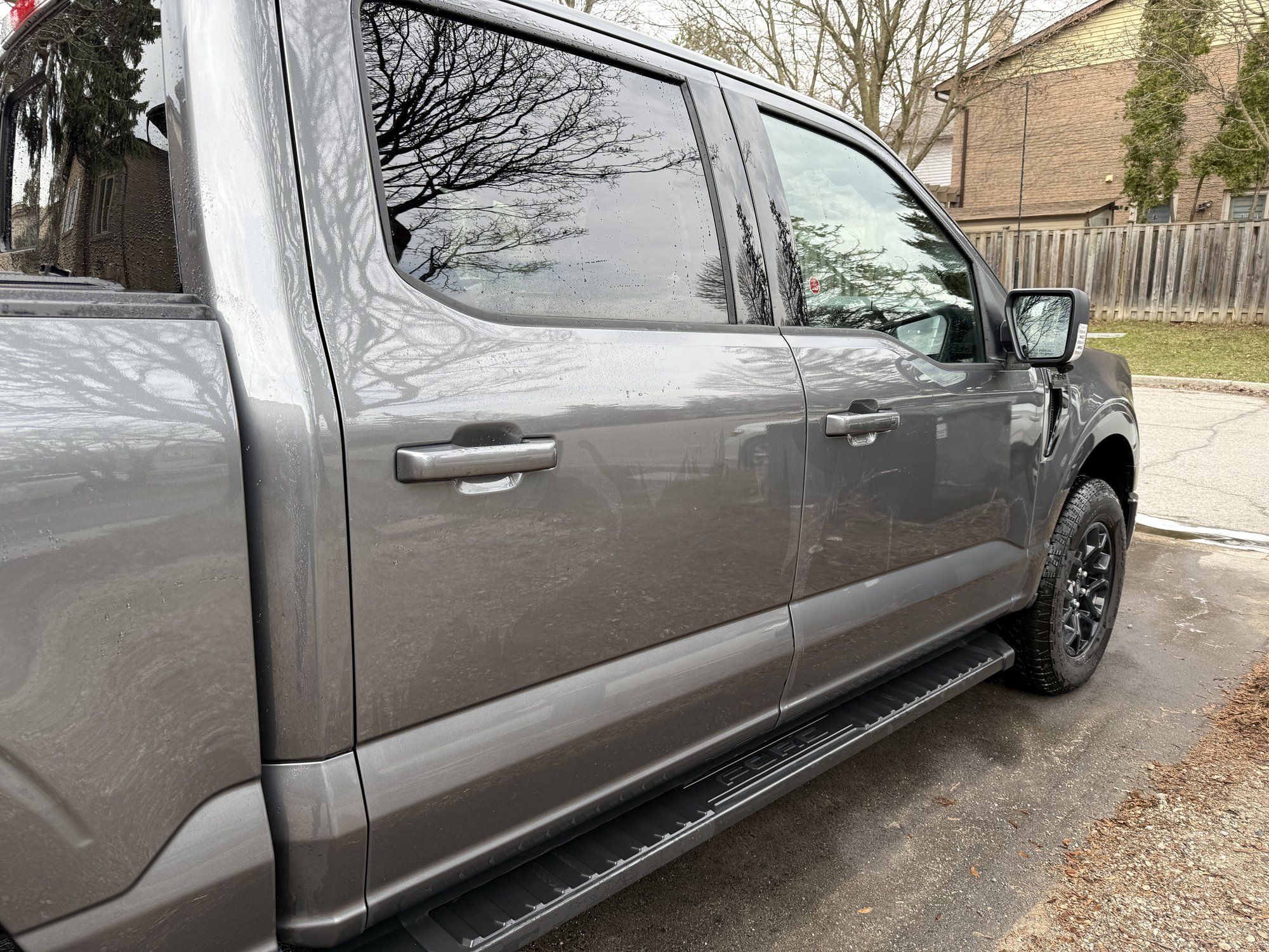 Ford F-150 side panel after exterior wash